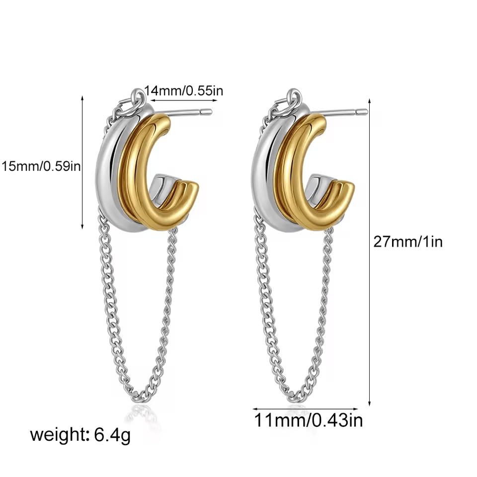 Boucles d'Oreilles Bicolore