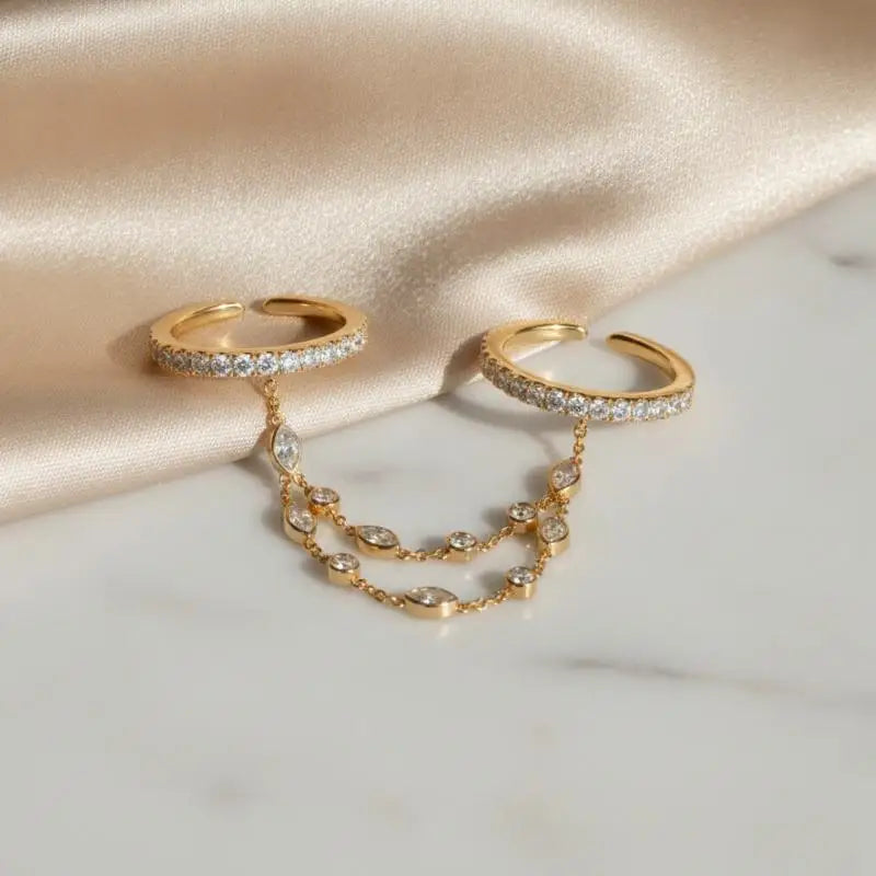 Bague Double Chaine