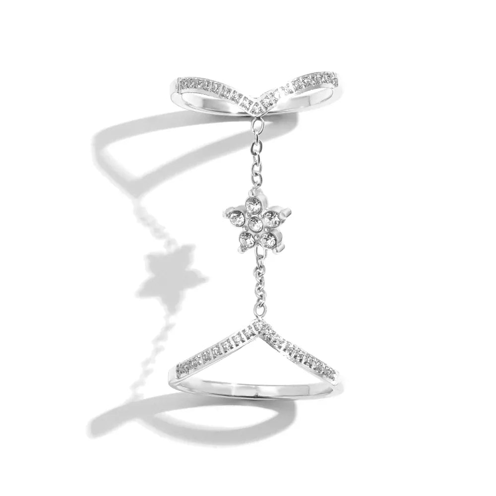 Bague avec Chaine Etoile