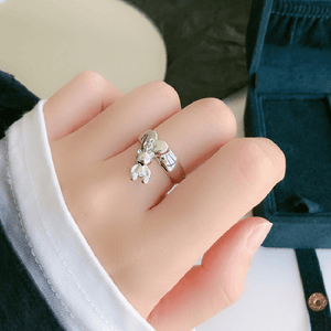 Bague avec Pendentif Ours Chaine Bijoux
