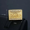 Bague Carré Homme Or Strass