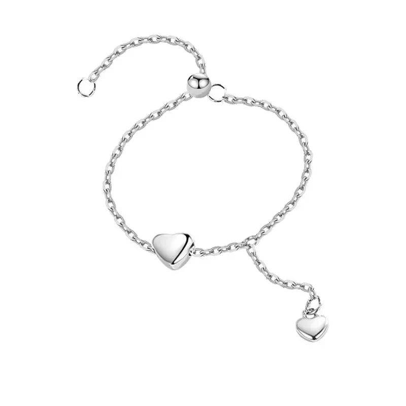 Bague Chaine Argent Coeur