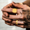 Bague Homme Acier Inoxydable Or