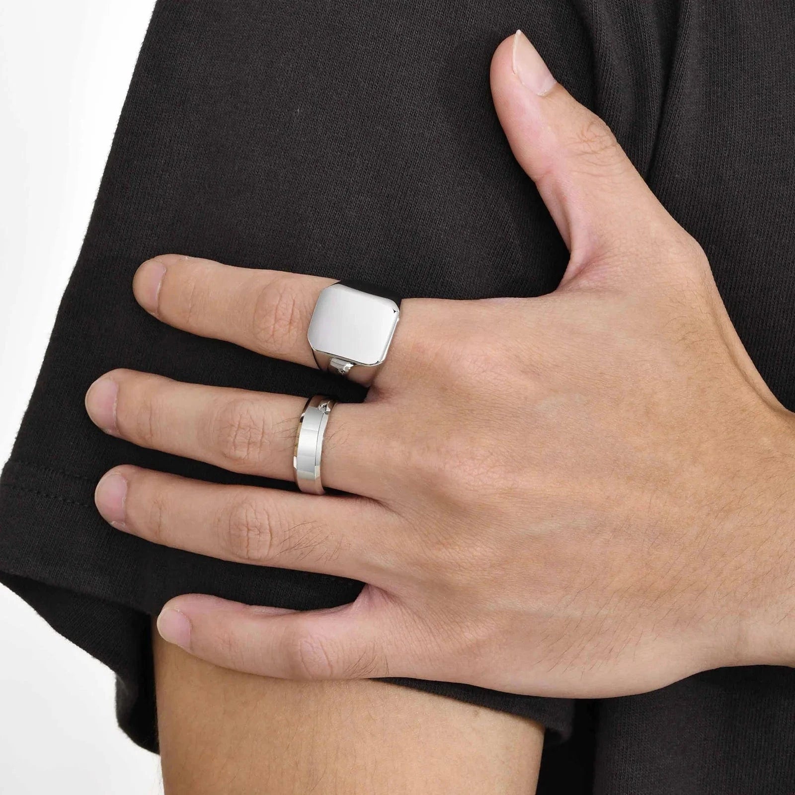 Bague Homme Acier Inoxydable Or