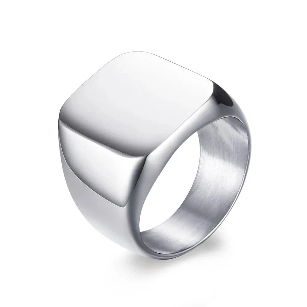 Bague Homme Acier Inoxydable Or