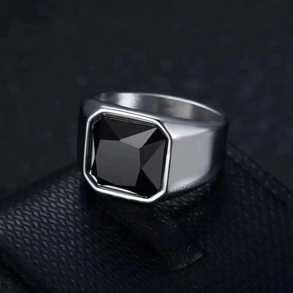 Bague Homme Pierre Noire