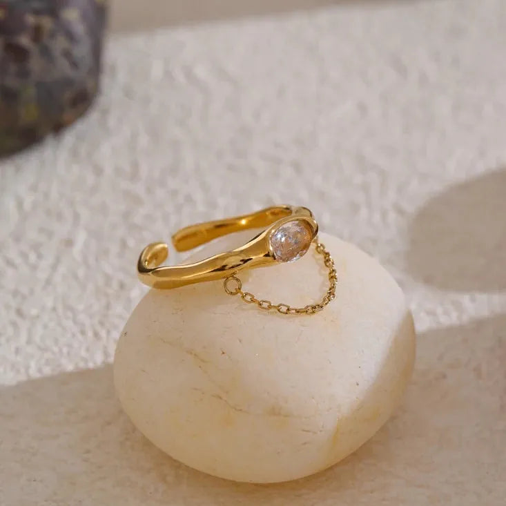Bague Or avec Chaine