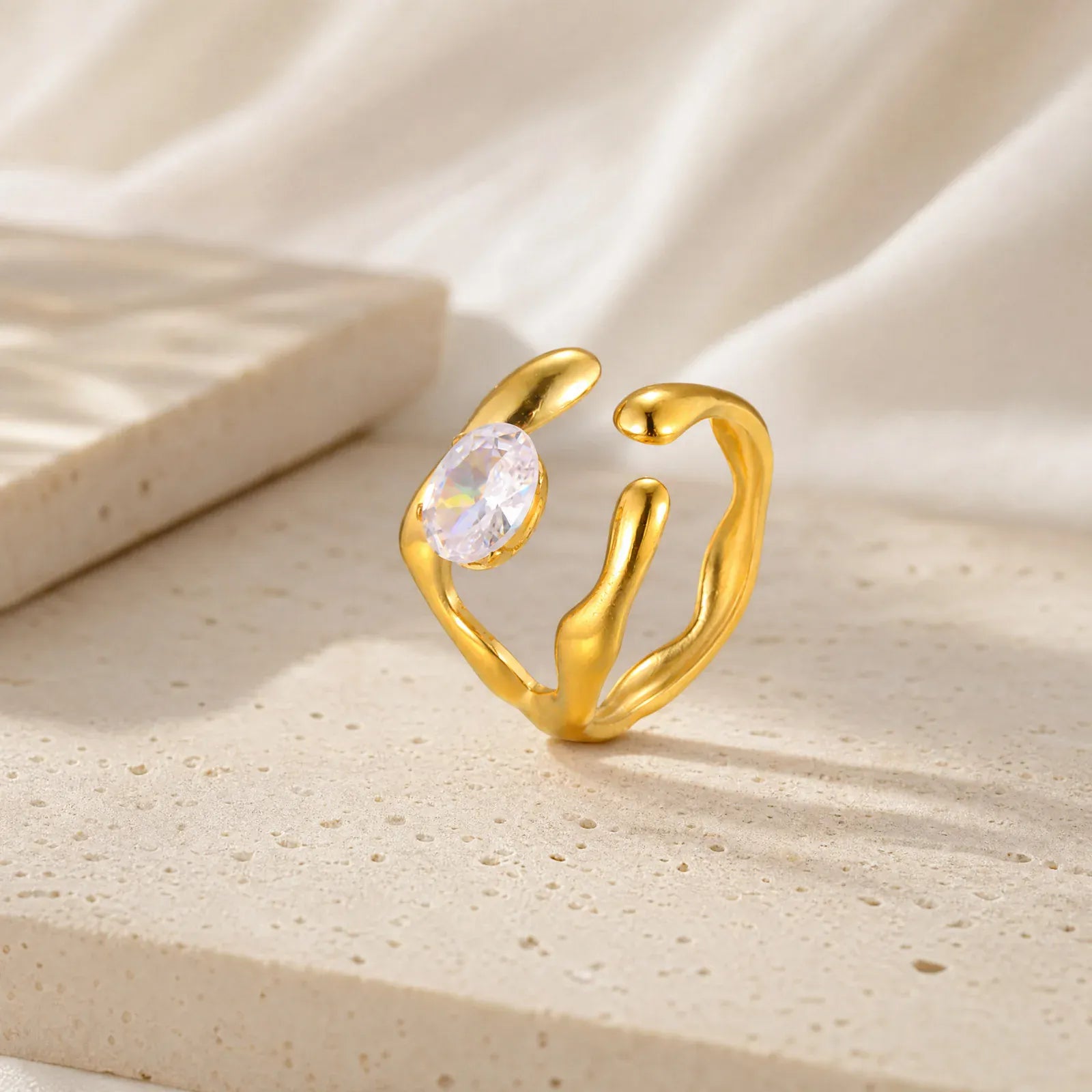 Bague Organique Or