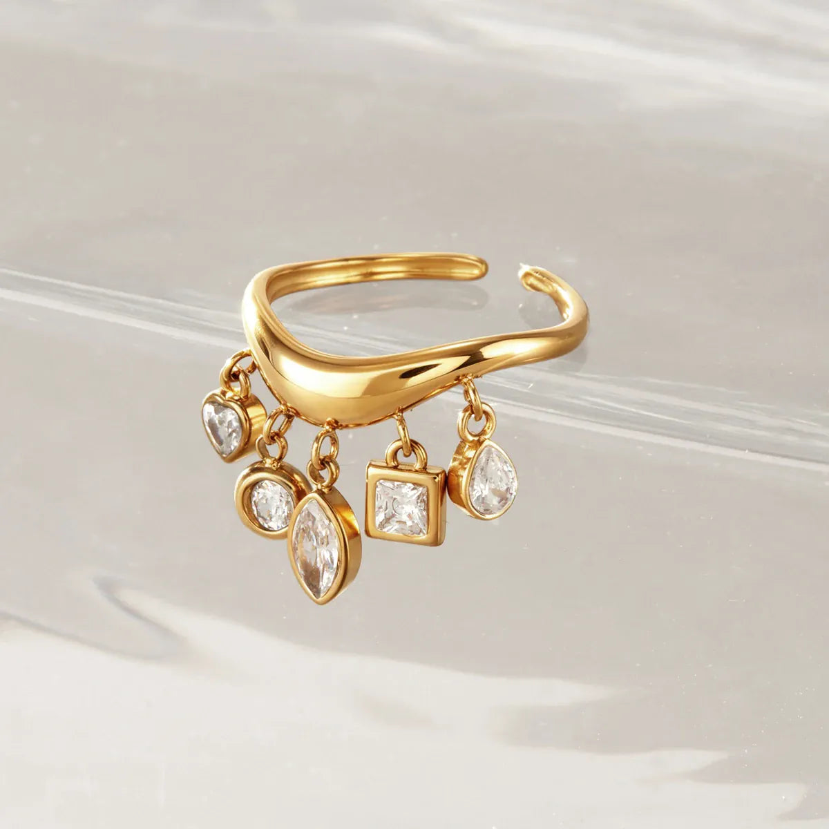 Bague Pampille Plaque Or