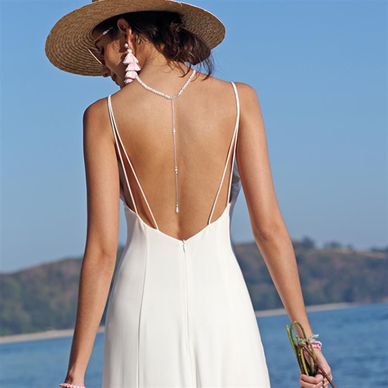 Bijou de dos mariée perles