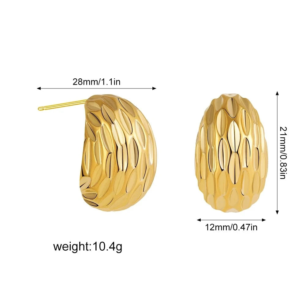 Boucle d&#39;Oreille Acier Inoxydable Or