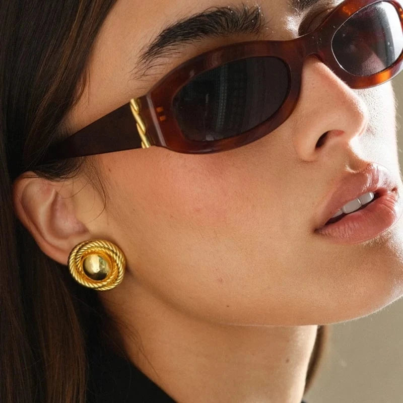 Boucle d&#39;Oreille Acier Inoxydable Or