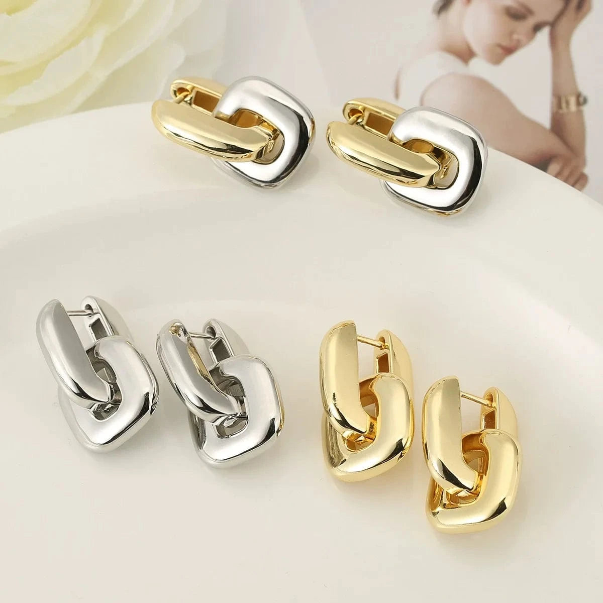 Boucle d'Oreille Double Anneaux