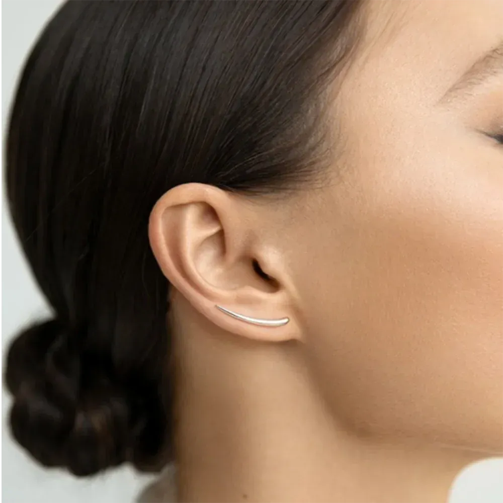 Boucle d&#39;Oreille en Argent Grimpante