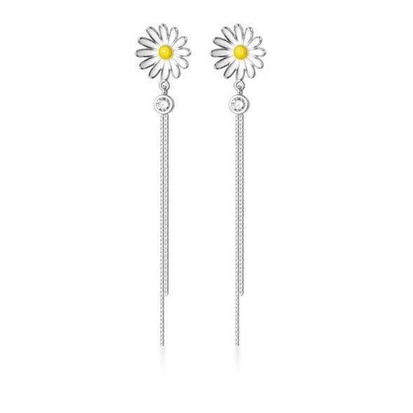 Boucle d'Oreille Fleur Pendante