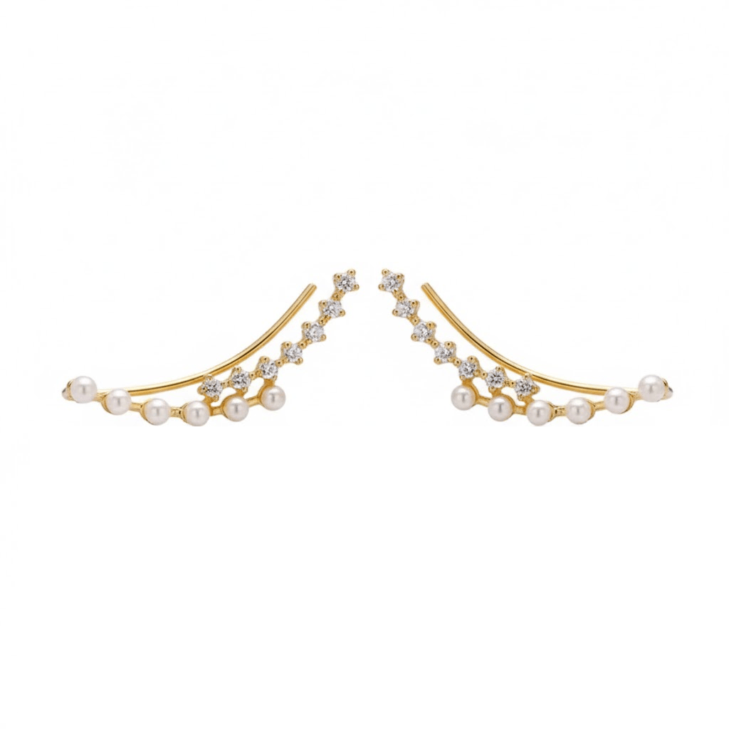 Boucle d'Oreille Grimpante avec Perles