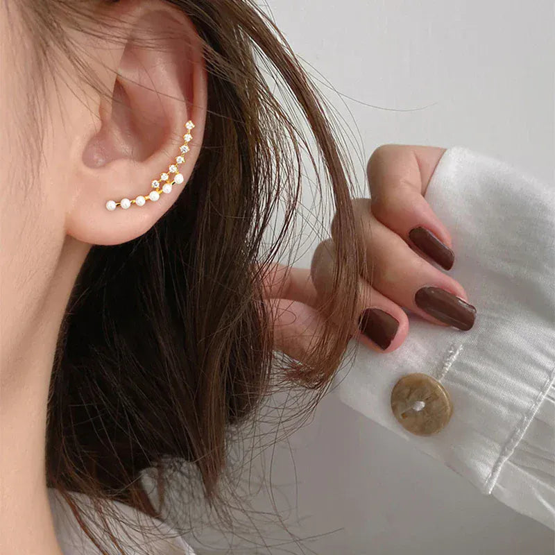 Boucle d&#39;Oreille Grimpante avec Perles