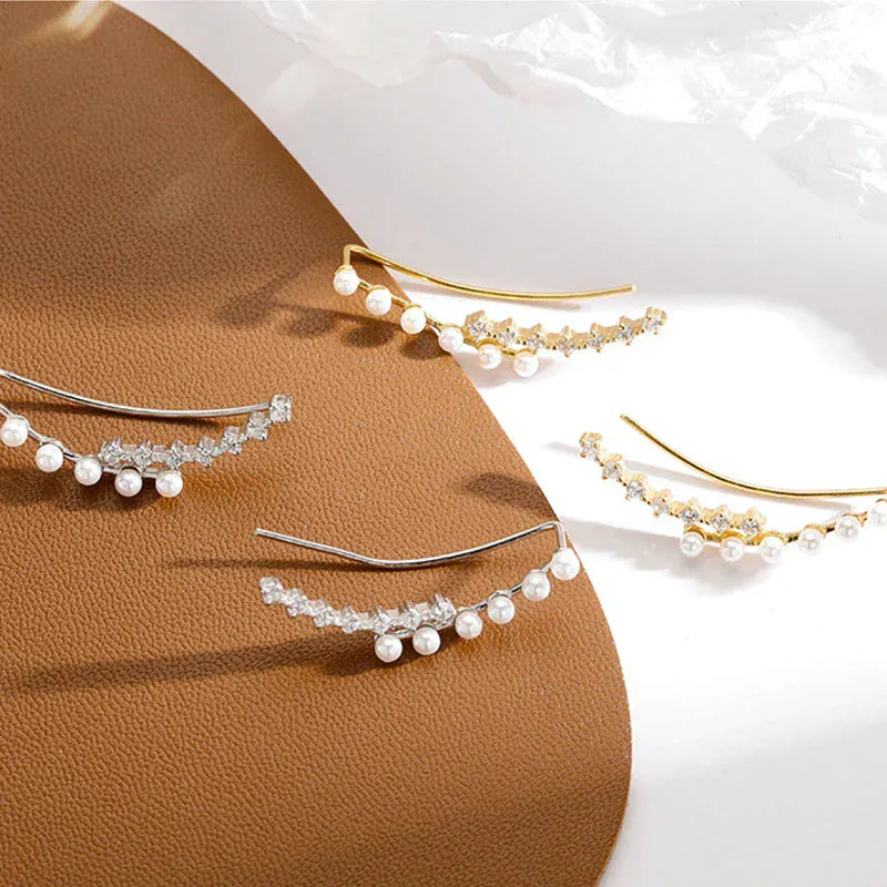 Boucle d&#39;Oreille Grimpante avec Perles