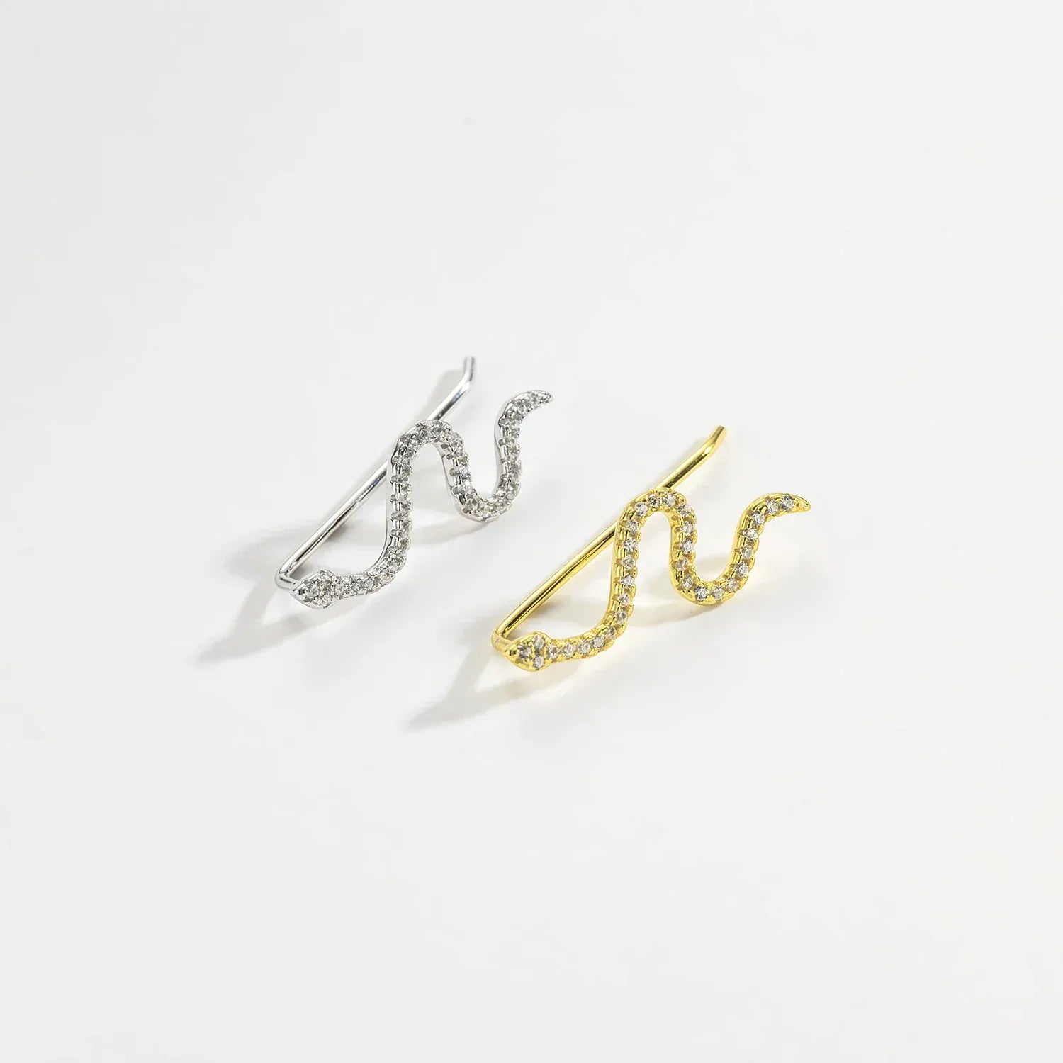 Boucle d&#39;Oreille Grimpante Serpent Argent