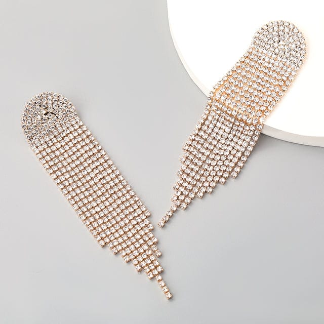 Boucle d&#39;oreille longue strass