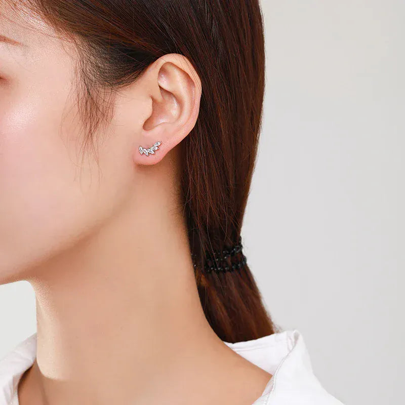 Boucle d'Oreille montante Argent Strass