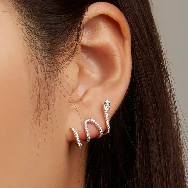 Boucle d&#39;Oreille Montante Serpent