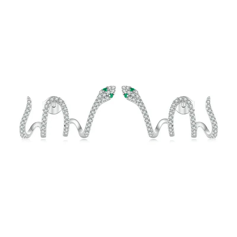 Boucle d'Oreille Montante Serpent