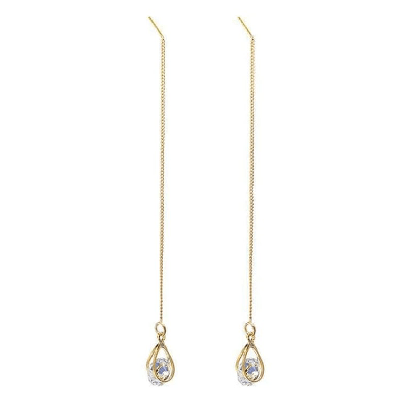 Boucle d'oreille pendante goutte cristal