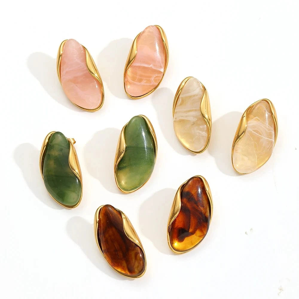 Boucle d Oreille Pendante Pierre