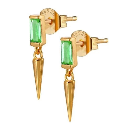 Boucle d&#39;Oreille Triangle Pendante Or