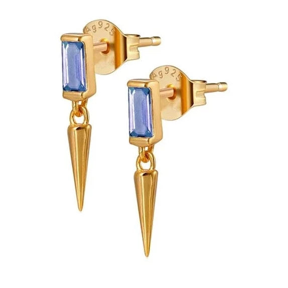 Boucle d&#39;Oreille Triangle Pendante Or