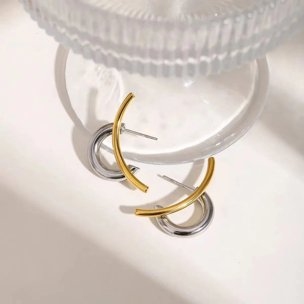 Boucles d'Oreilles Bicolore