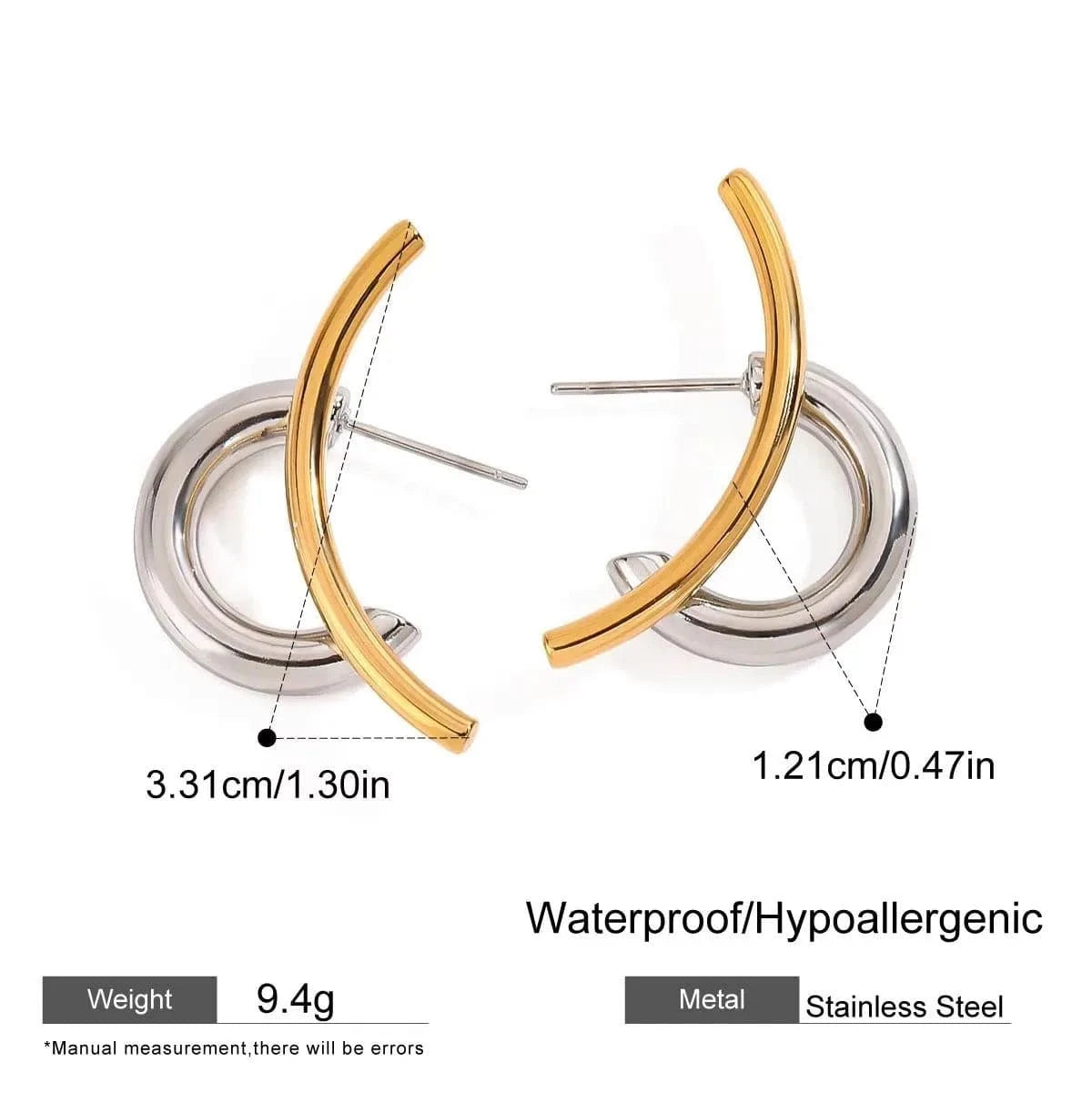 Boucles d'Oreilles Bicolore