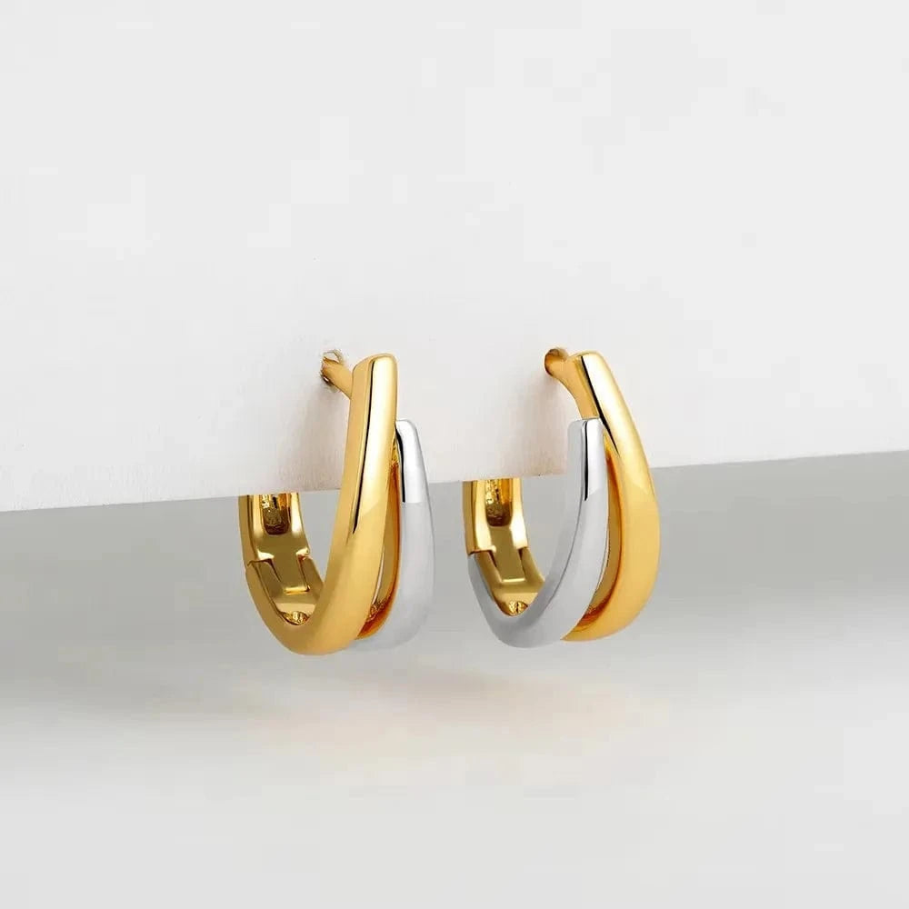 Boucles d'Oreilles Bicolore