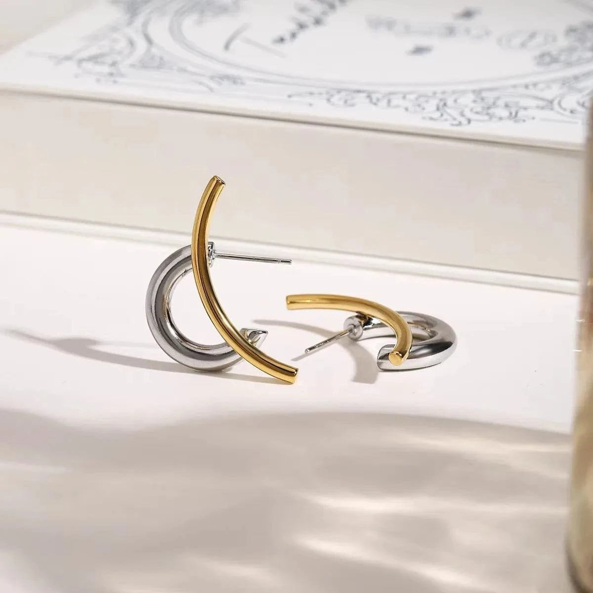 Boucles d'Oreilles Bicolore