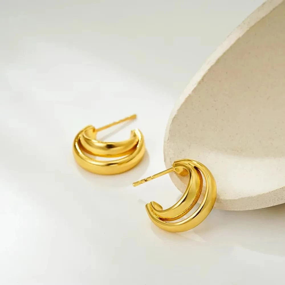 Boucles d'Oreilles Bicolore