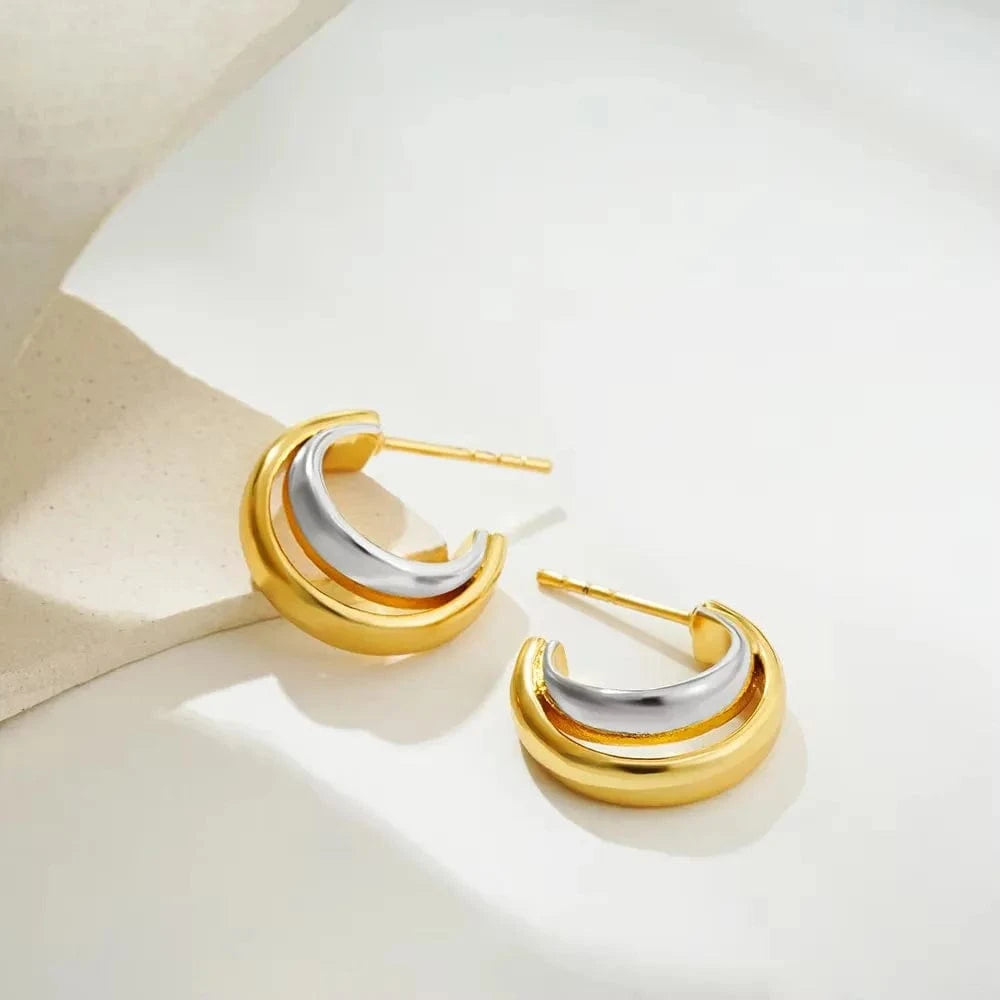 Boucles d'Oreilles Bicolore