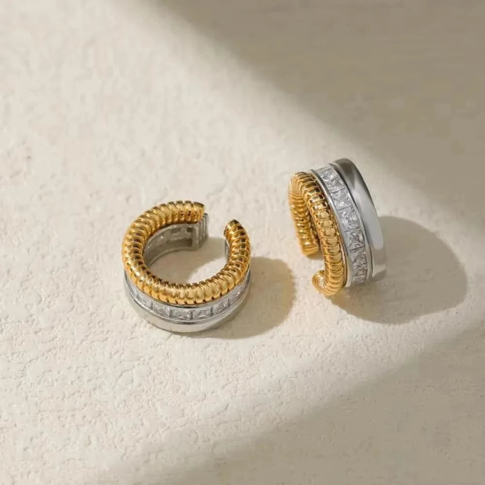 Boucles d'Oreilles Bicolore