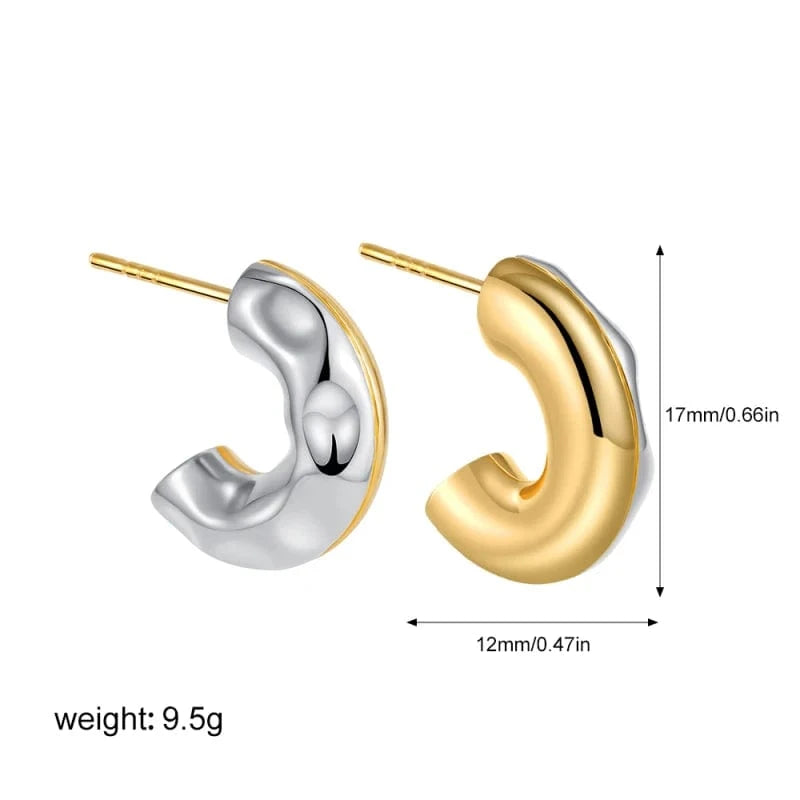 Boucles d'Oreilles Bicolore