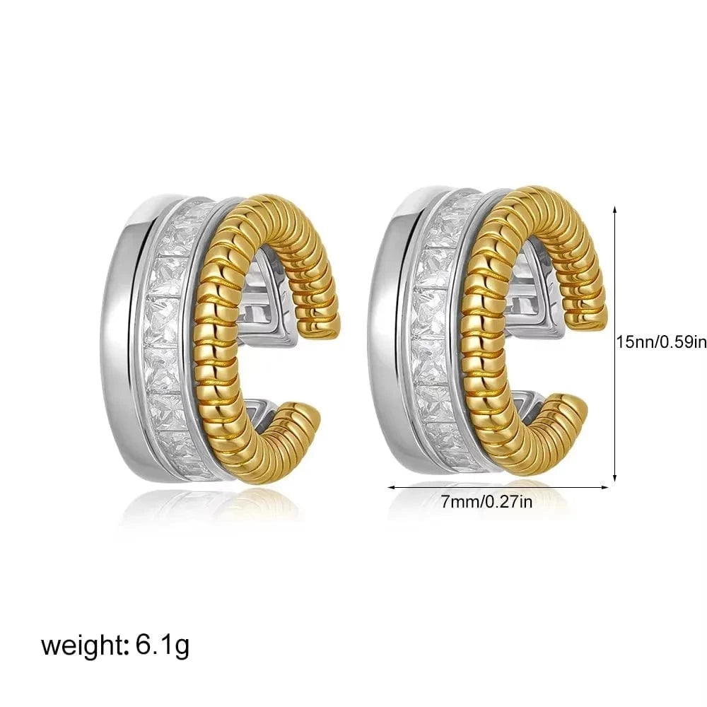 Boucles d'Oreilles Bicolore