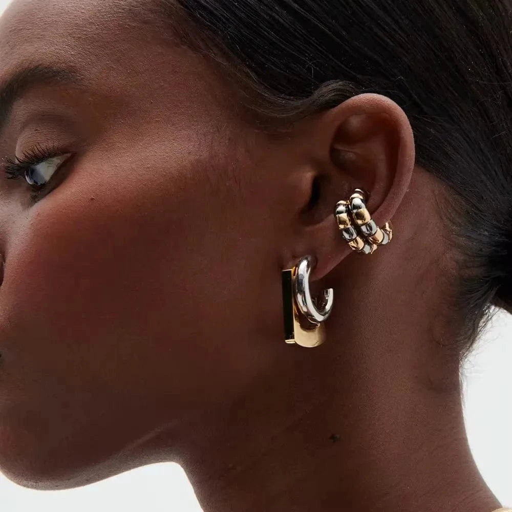 Boucles d'Oreilles Bicolore