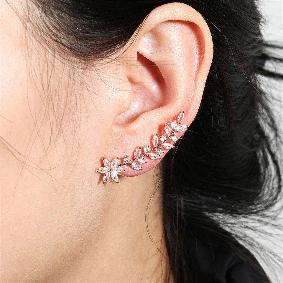 Boucles d'Oreilles Grimpantes Fleurs