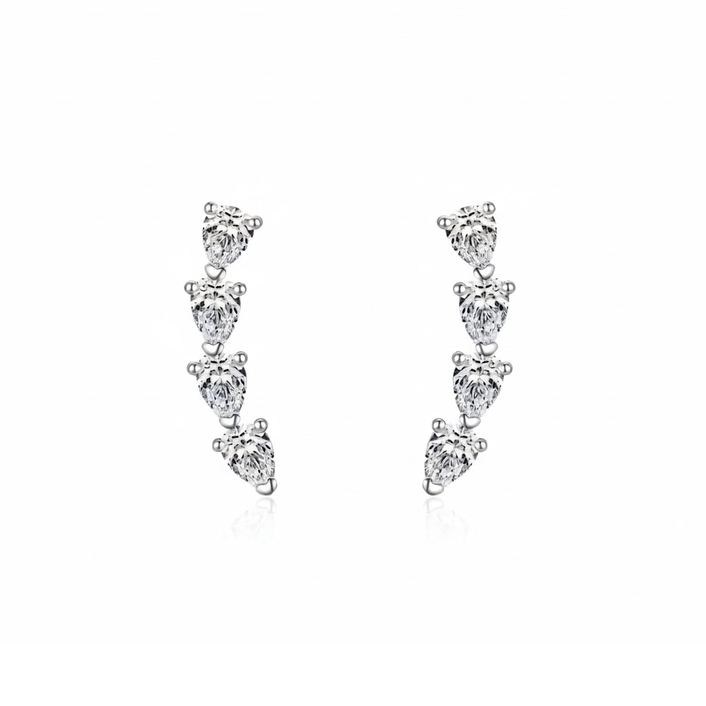 Boucles d'Oreilles Montantes Strass