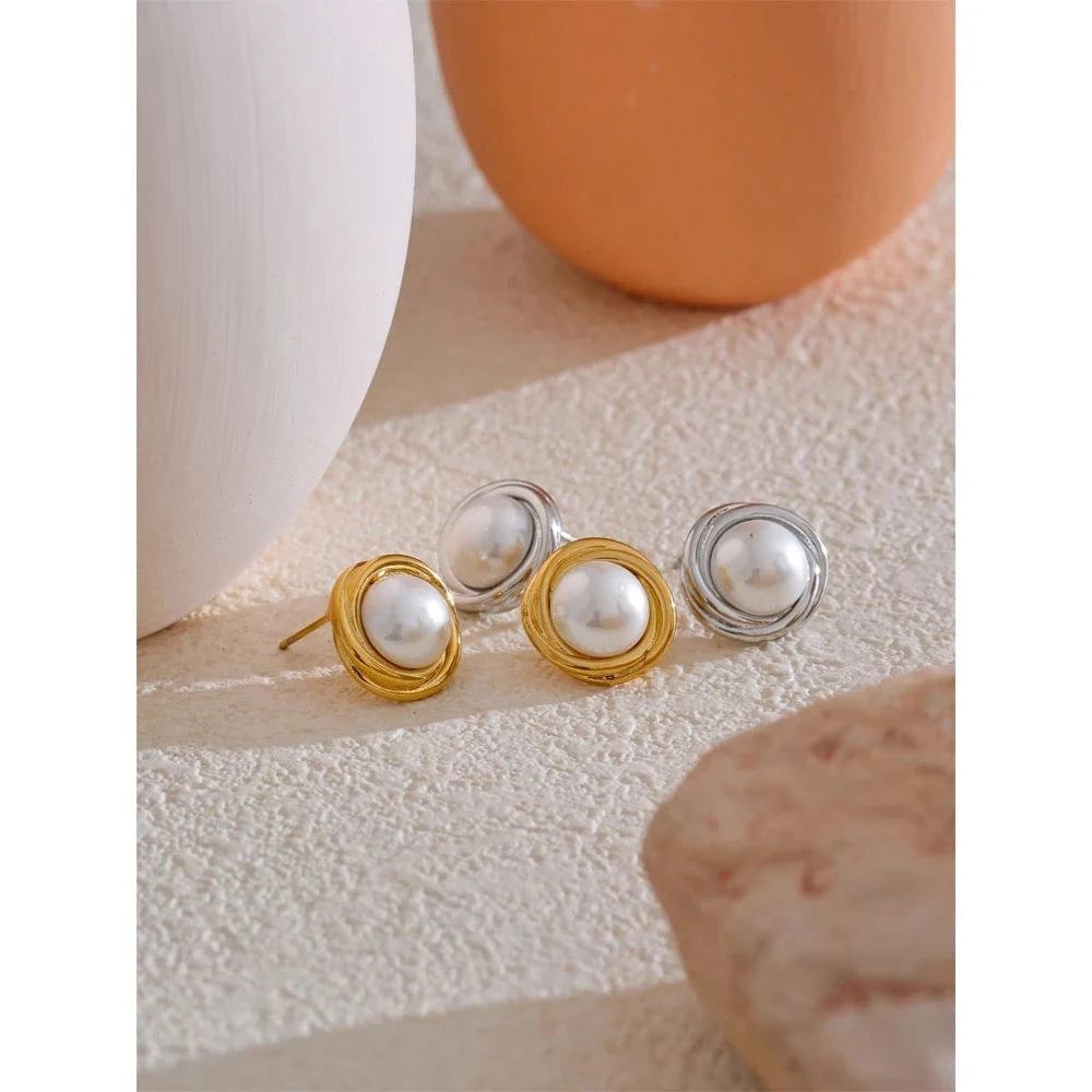 Boucles d&#39;Oreilles Pierre Blanche