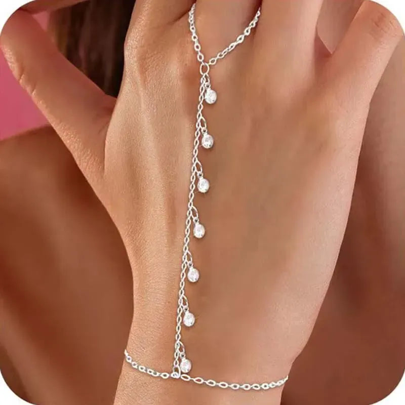 Bracelet Bague avec Chaine