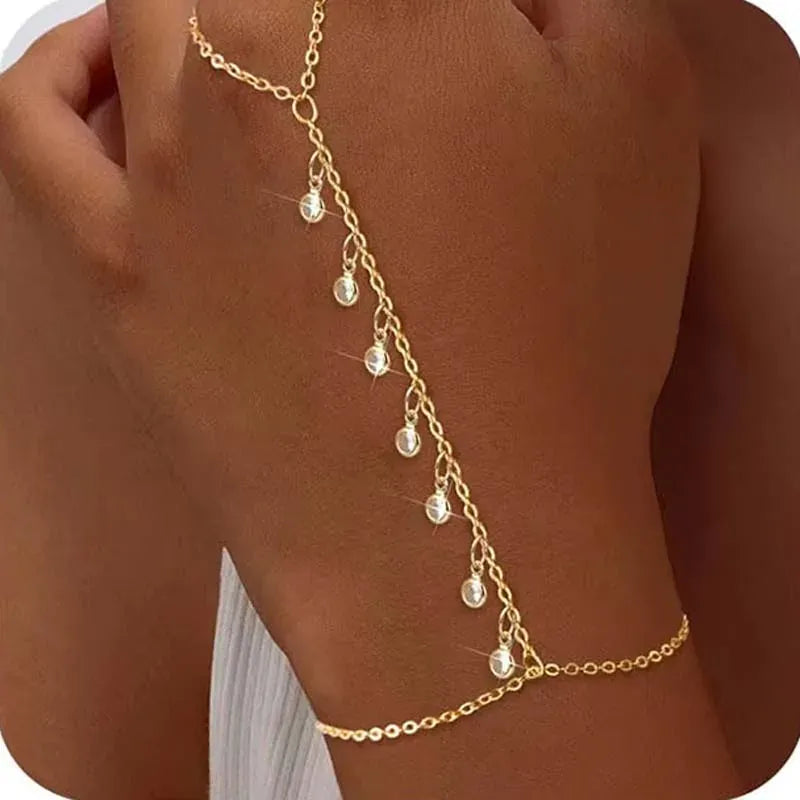 Bracelet Bague avec Chaine