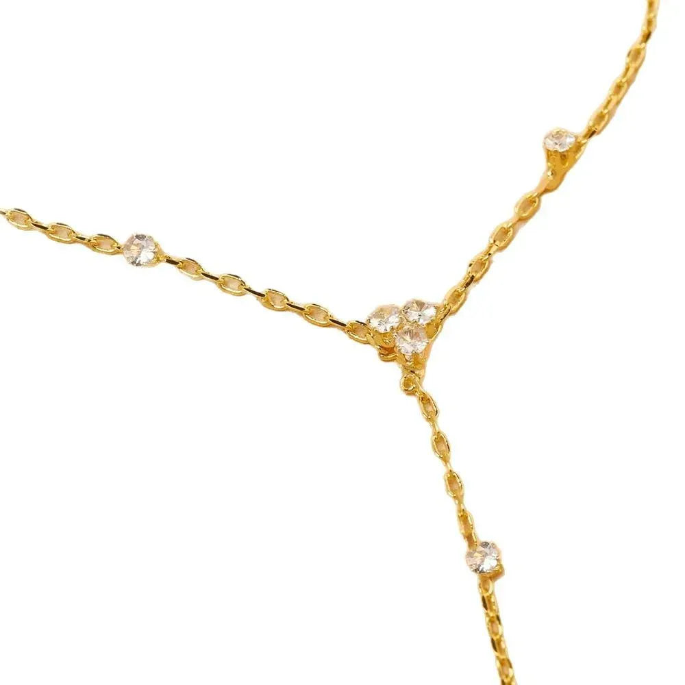 Bracelet Bague Chaine Main Trefle