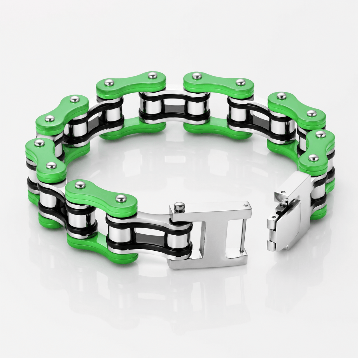 Bracelet chaine moto vert