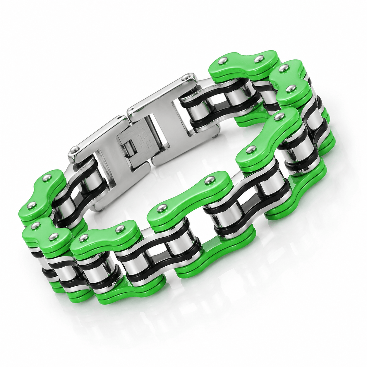Bracelet chaine moto vert