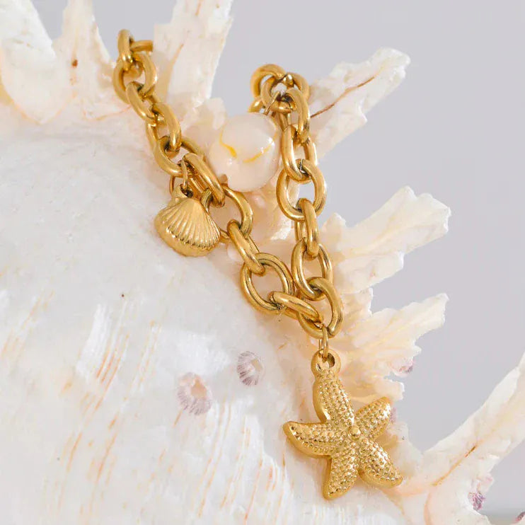 Bracelet Charm Or Coquillage